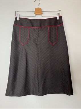 Shin Choi Academia Grunge Pinstripe A-Line Office Siren Pencil Skirt Sz: 6